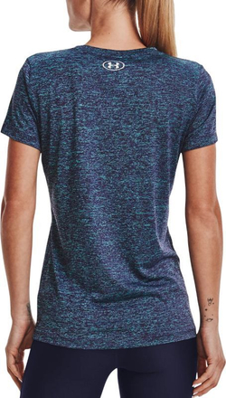 Женская футболка теннисная Under Armour Women's UA Tech Twist T-Shirt - neptune/purple switch