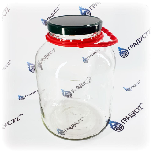 Банка 5 литров с делениями, в комплекте крышка винт и ручка