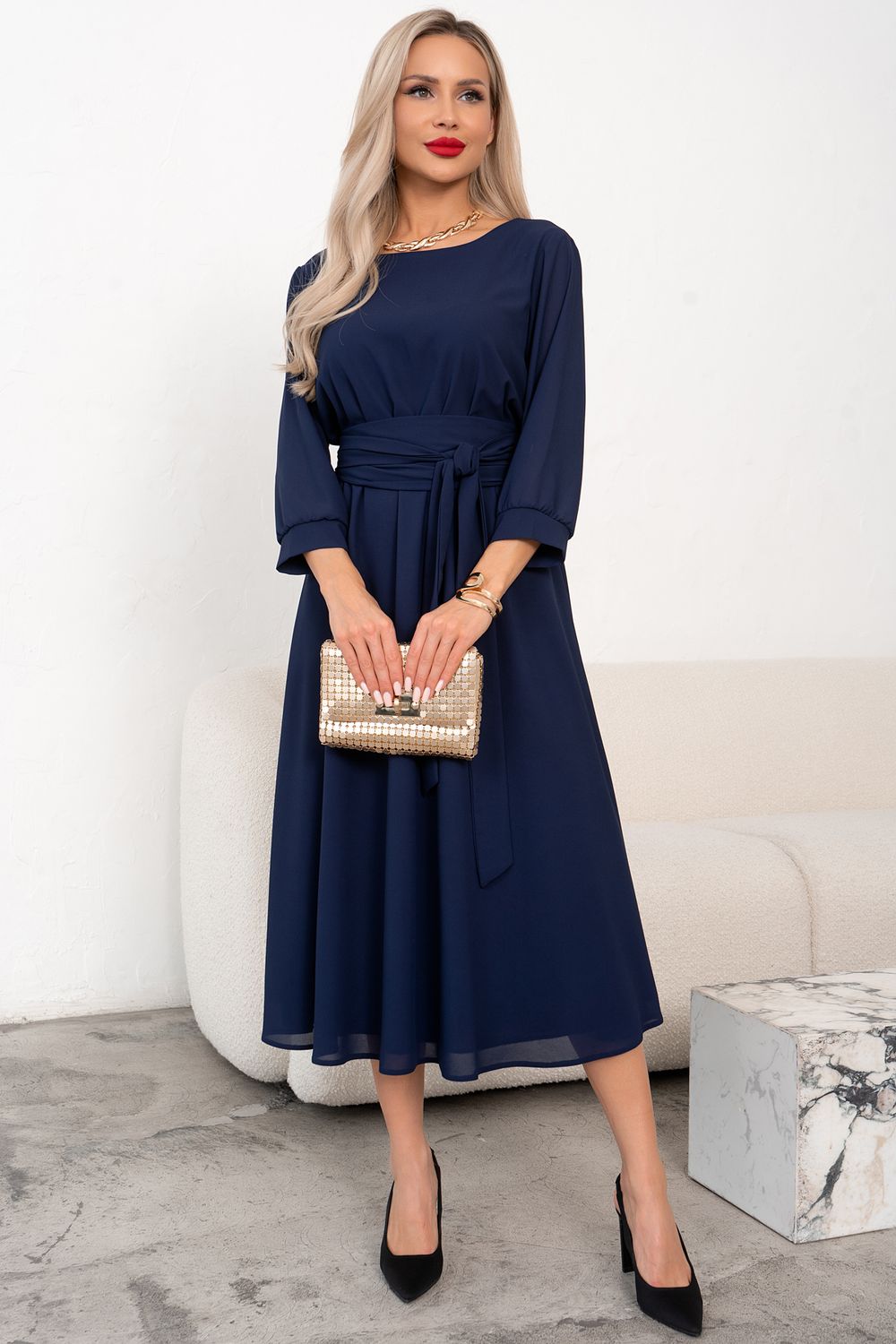 Платье Виржиния (синий)-52р-р Р11-1240 Nikol