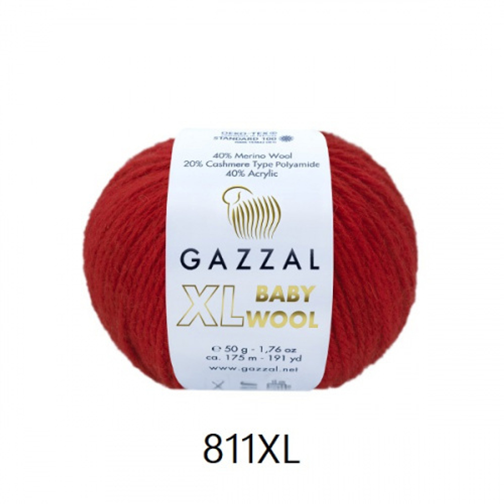 Пряжа Baby Wool XL 50 г, 100м, 40%акрил, 40%шерсть мериноса, 20%кашемир, 40%акрил (цена за 1 шт)