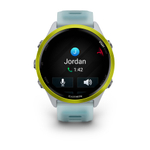 Беговые часы Garmin Forerunner 570 - 47мм, светло-серый, алюминиевый безель ярко-желтого цвета, бирюзовый ремешок