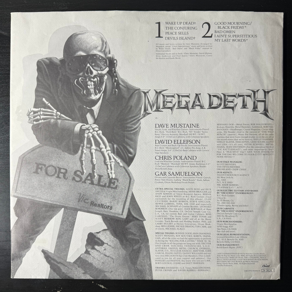Megadeth ‎– Peace Sells... But Who's Buying? (Европа 1986г.)