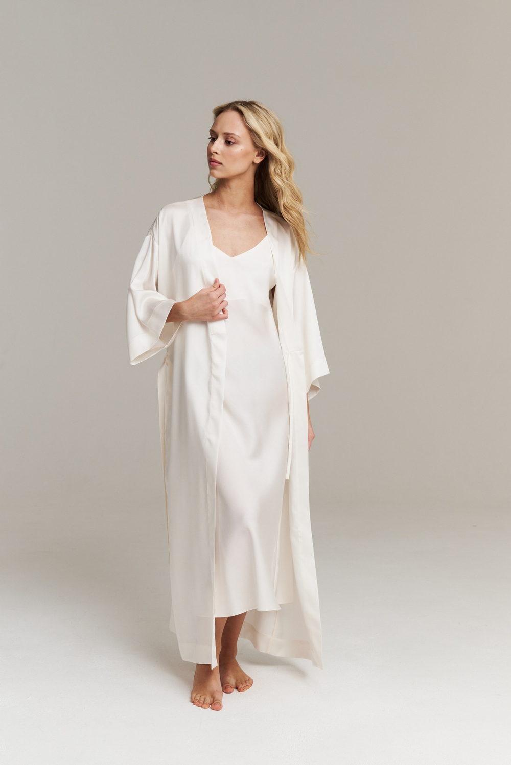 Халат-кимоно из тенселя макси