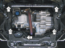 Защита картера Двигателя, КПП. 2 мм, Сталь. для Honda Civic VIII 2005-2012 MOTODOR.00812