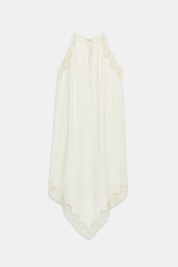 ZARA ПЛАТЬЕ ИЗ КОМБИНИРОВАННОГО КРУЖЕВА — ZW COLLECTION, ЭКРЮ