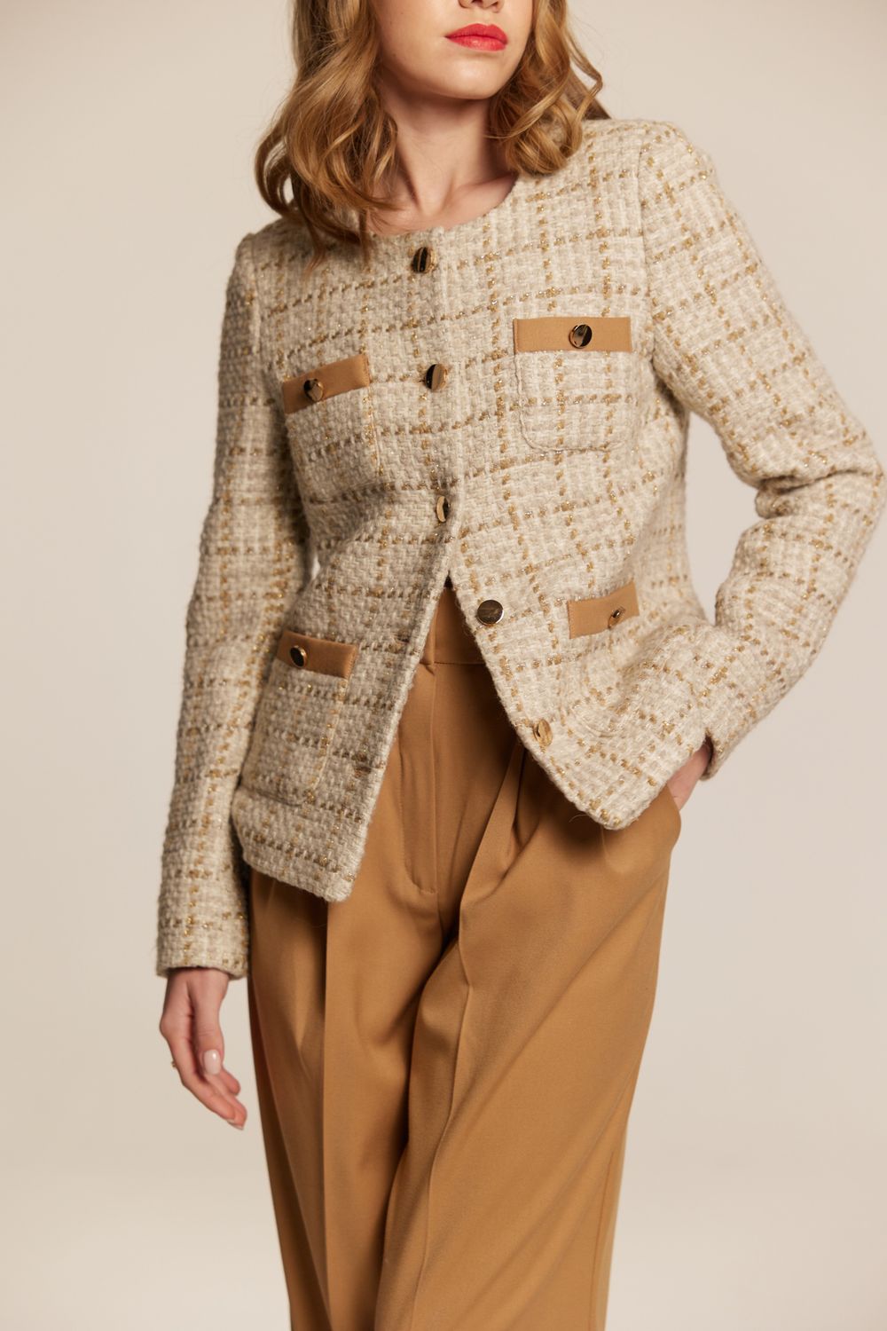 Брюки-палаццо бежевые из итальянской вискозы