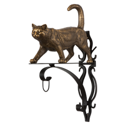 Кронштейн для цветов Кот Welcome Бронза