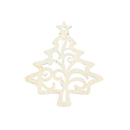 Подвески Елочки деревянные, 6 штук