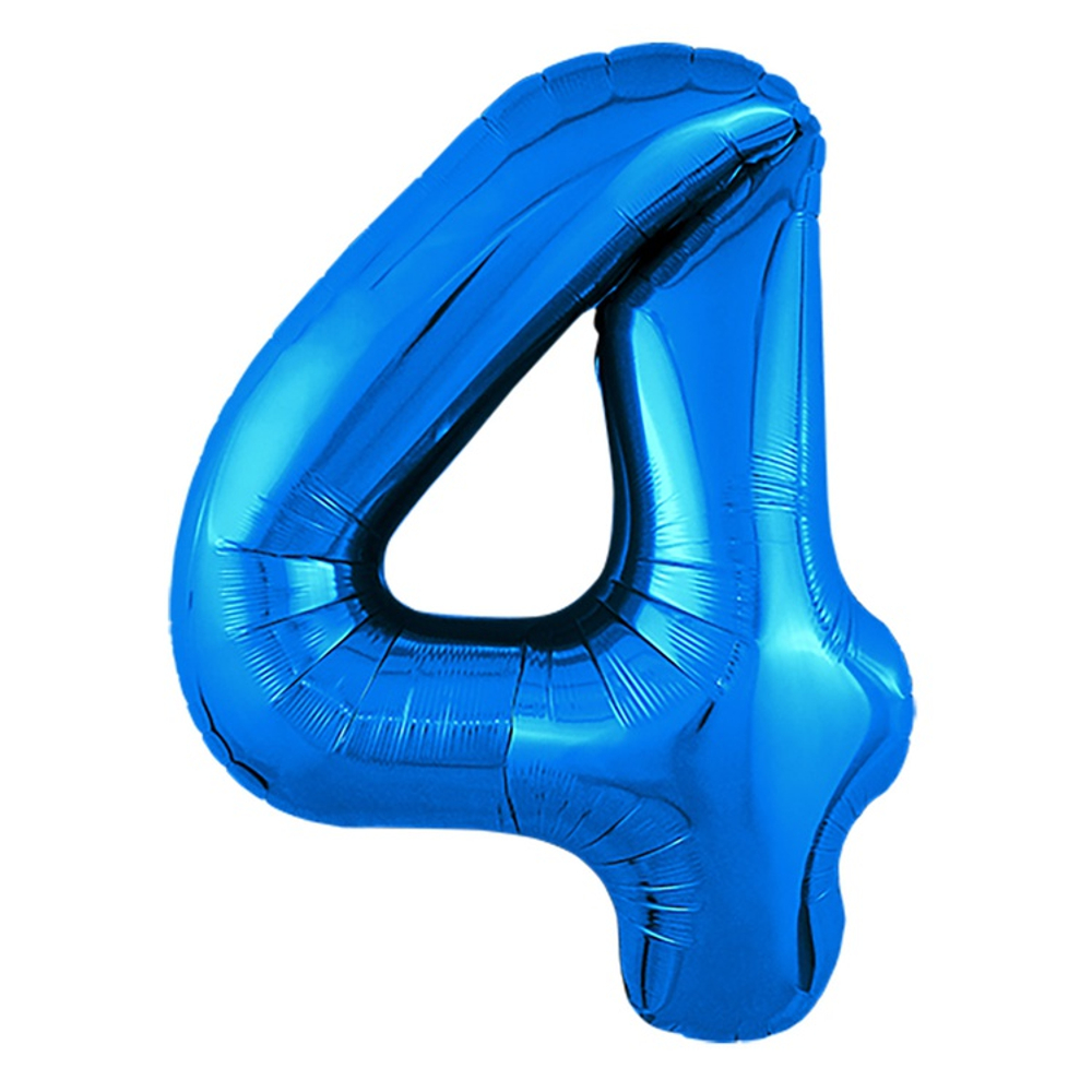 Шар фольгированный Цифра 4 101 см (Синий)