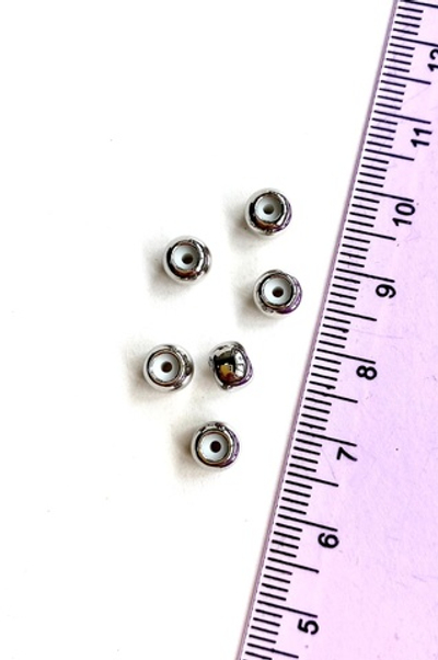 021717-р Бусина с силиконовой вставкой (стоппер), 6мм, родий