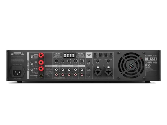 CVGAUDIO M-123T профессиональный микшер-усилитель, мощность 120W/100V