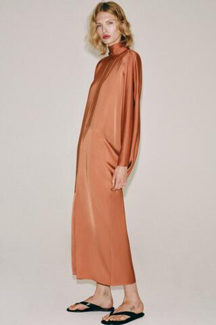 ZARA ПЛАТЬЕ-ТУНИКА ZW COLLECTION, МЕДНЫЙ