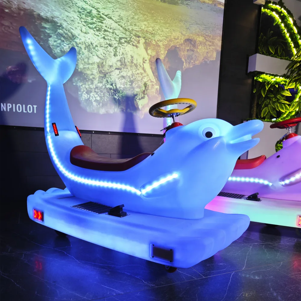 Прокатный аттракцион «Световой дельфин» Электромобиль (съемный хвост)