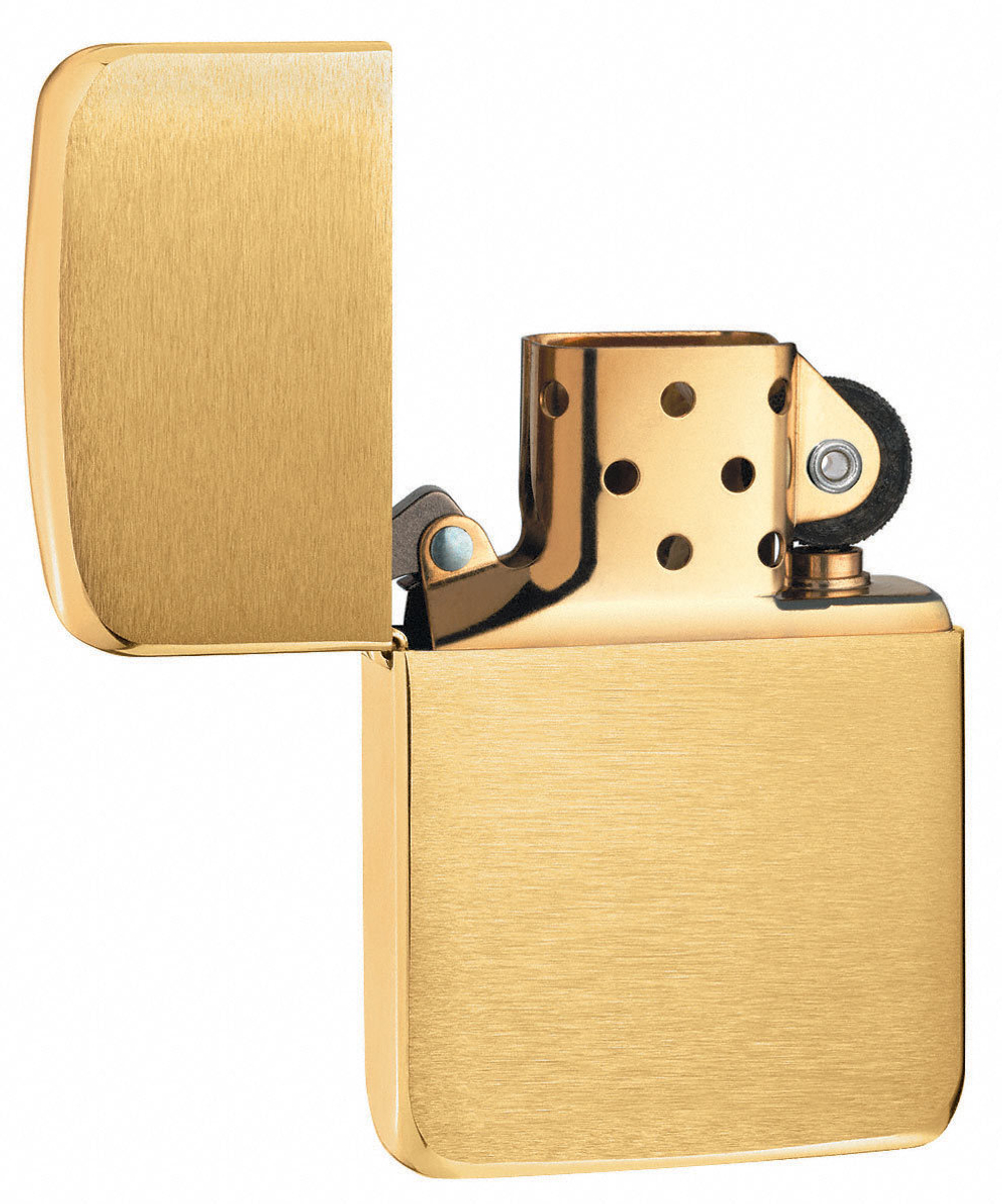 Зажигалка Zippo Replica, с покрытием Brushed Brass, латунь/сталь, золотистая, матовая, 36x12x5