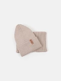 Снуд из смесовой шерсти "Ваниль" вертикальная вязка