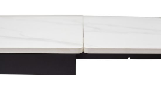 Стол LIVORNO 180 MATT WHITE MARBLE SOLID CERAMIC / BLACK