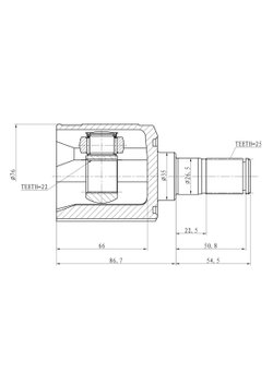 ШРУС внутренний L=R  HYUNDAI Accent GANZ GIK04024