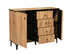 Модульная гостиная Либерти 1 (опора h150) Дуб вотан/Черный