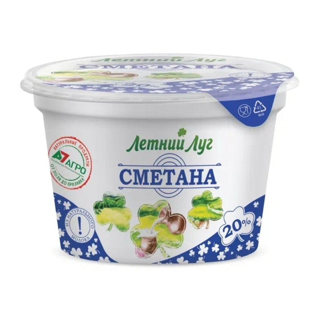 Сметана 20% 200гр. Летний Луг