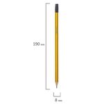 Карандаш чернографитный BRAUBERG, 1 шт., НВ, с резинкой, корпус желтый с черными полосами, заточенный, 180614