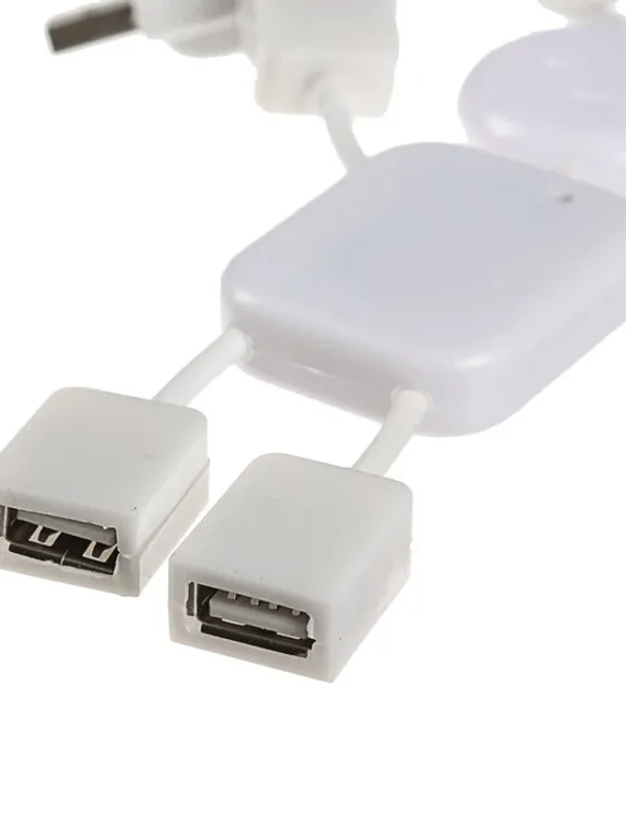 USB-разветвитель (HUB) LuazON SSV-011, 4 порта, USB 2.0, кабель 0.4 м, белый