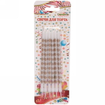 Свечи для торта «Золотой ромб» 6 шт. 12,5 см