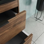 Тумба с раковиной Vincea Chiara 2D 60 VMC-2C2600CO/VCB-13600B тёмный дуб/раковина черная