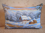 Декоративная гобеленовая наволочка для интерьерной подушки Зимнее утро 68х47