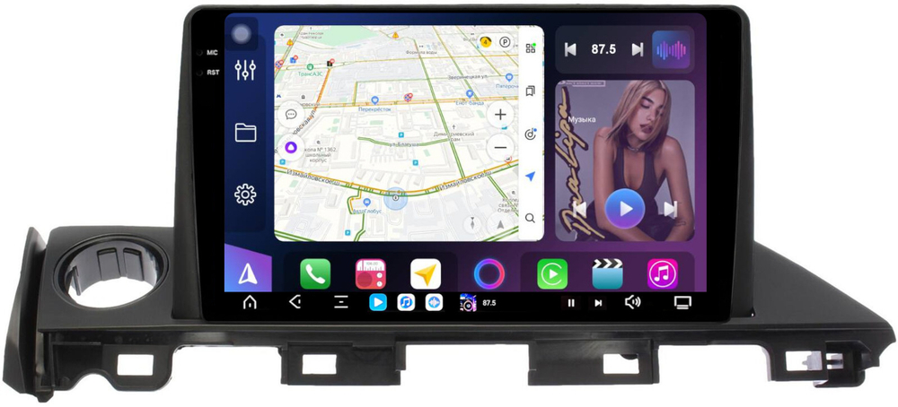 Магнитола для Mazda 6 GJ 2015-2018 - FarCar GX3005M монитор 9.5" 2K QLED на Android 14, TS20, 6+128Гб, CarPlay, 4G SIM-слот