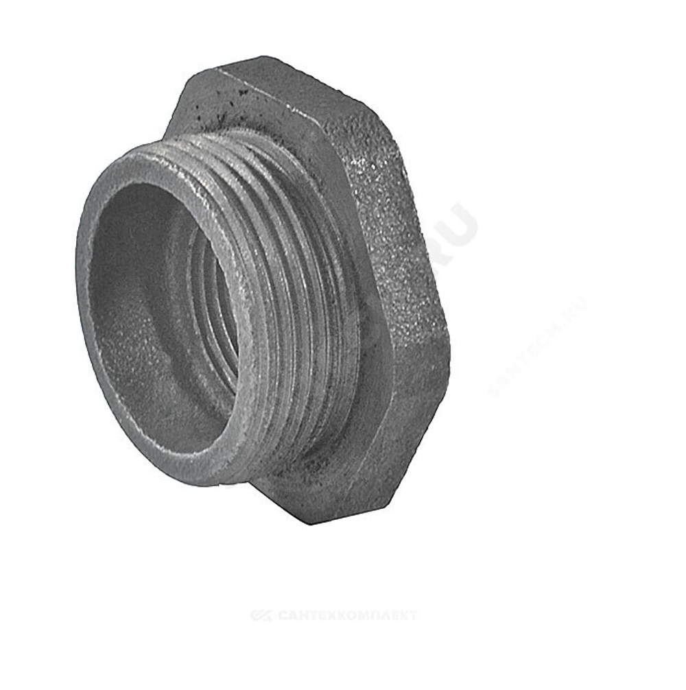 Заглушка (пробка) проходная 1 1/4"x3/4" правая резьба для чугунных радиаторов QLCX