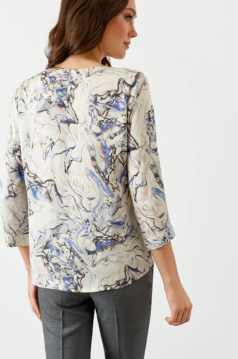 22754 Блузка женская (молочно-серый принт)