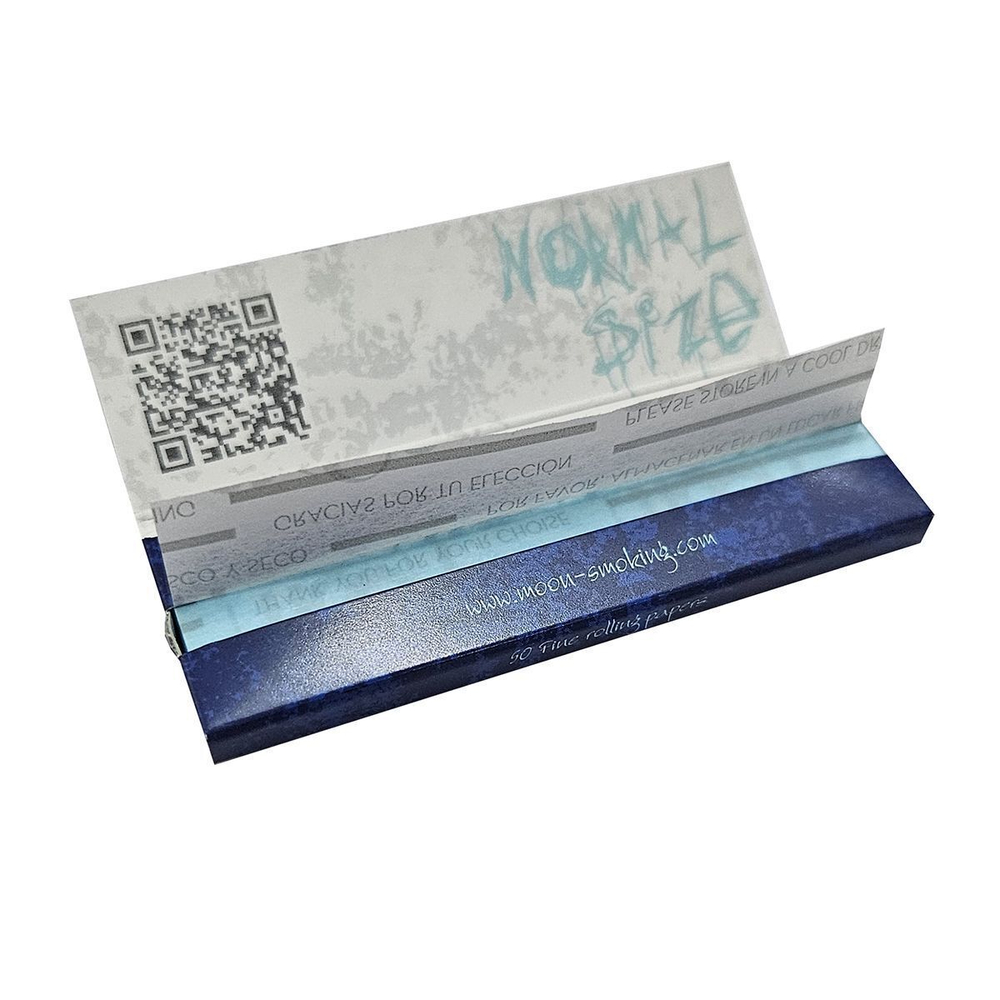 Бумага для сигарет блок "Moon" Colour Natural Blue 70mm 14г/м 50л*50шт