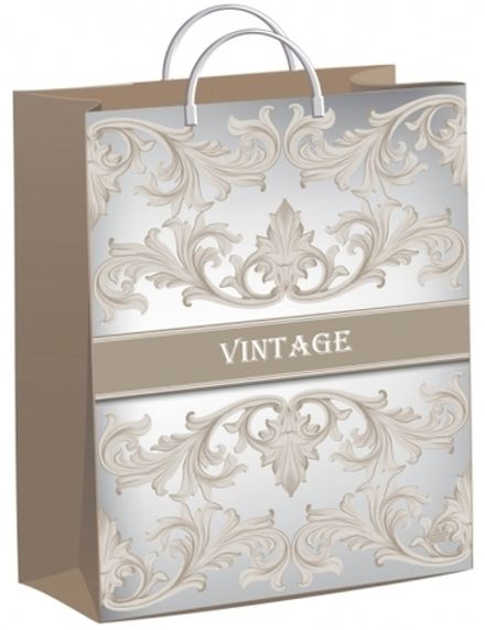 Подарочные пакеты "Винтажный" 30x40+10см 150мкм (5/50шт)