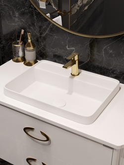 Смеситель для раковины STWORKI Дублин S41010GM матовое золото