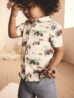 Рубашка с коротким рукавом для мальчика Next E95-433, Белый