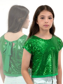 Блузка топ с пайетками для девочки