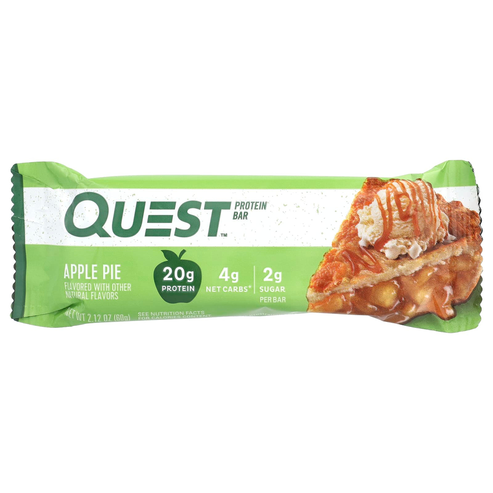 Quest Nutrition, Protein Bar, яблочный пирог, 12 батончиков, 60 г (2,12 унции) каждый
