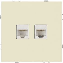 Розетка ЭРА Galaxy 15-3108-02 информационная двойная 2XRJ45 IP20 слоновая кость | Эра Galaxy