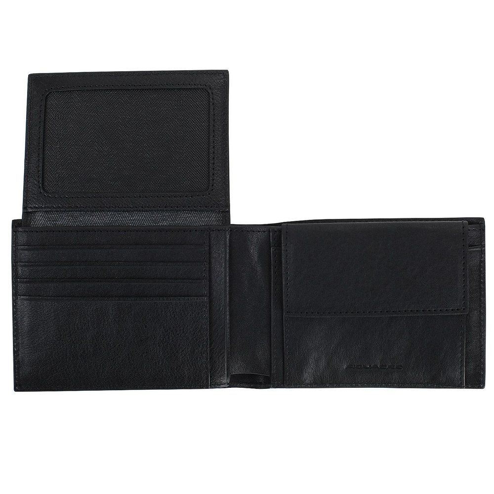 Кошелек из черной натуральной кожи Piquadro Black square PU1392B3R/N