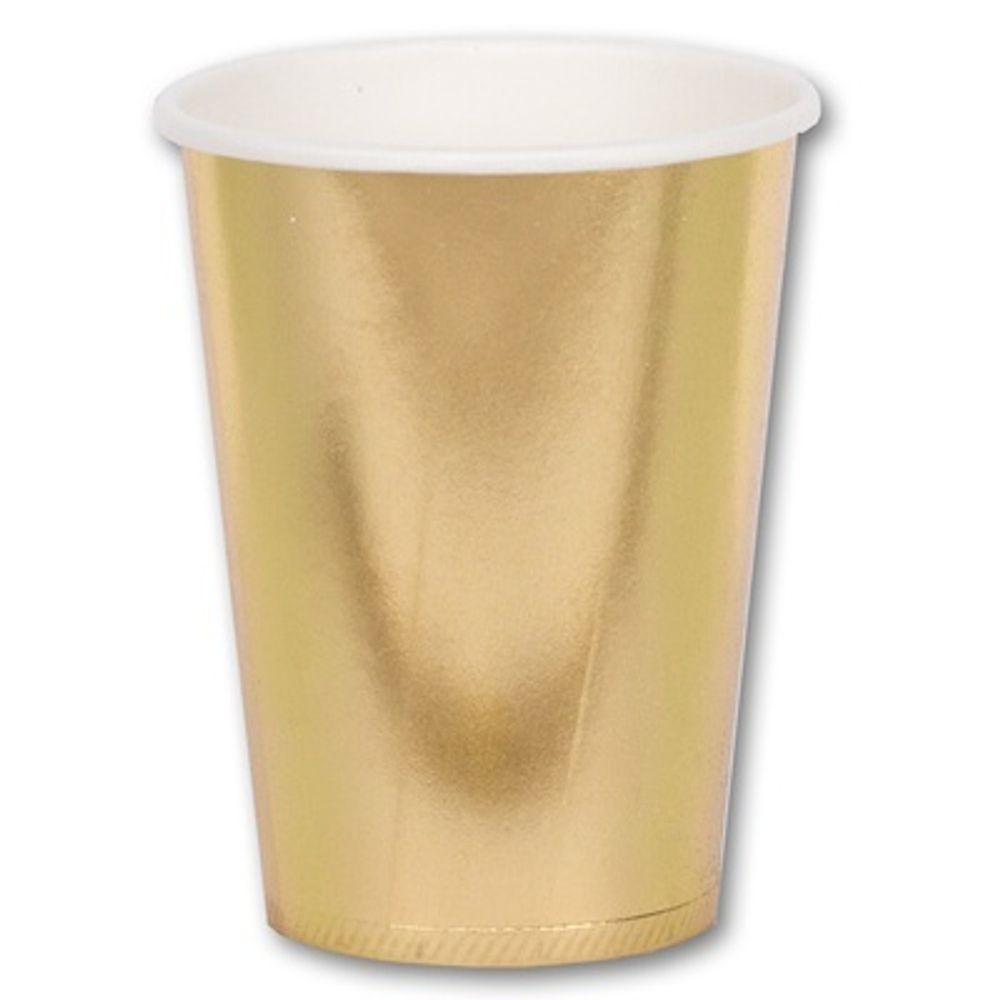 Стакан фольгирован золотой 250мл 6шт.