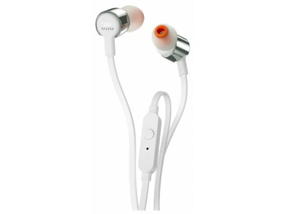 Гарнитура JBL Tune 210, 3.5 мм, вкладыши, серый/белый