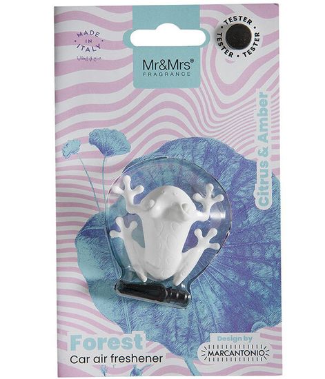 Аромадекор для автомобиля и дома FOREST FROG ЛЯГУШОНОК (цитрус и амбра) в блистере, Mr&Mrs Fragrance