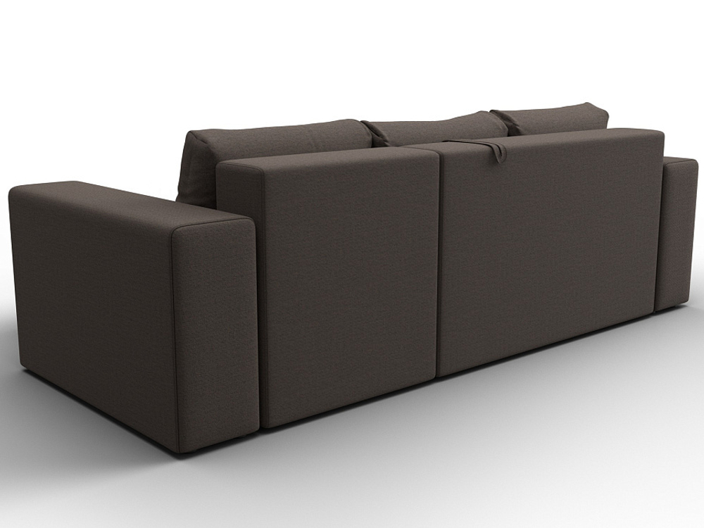 Диван угловой Лига-076 угол универсальный РОГОЖКА Амур 05 коричневый