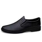 AUSFAMDS Casual Leather Shoes Men"s Low top Black