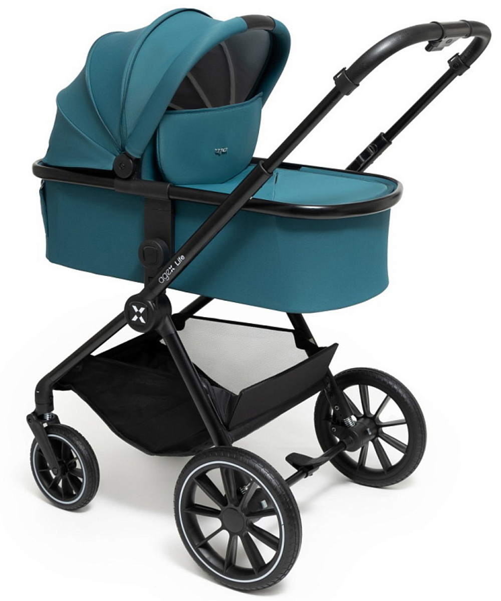 Коляска Agex Life 3 в 1 с автокреслом i-Safe Black ALG528 Green (Зеленый)