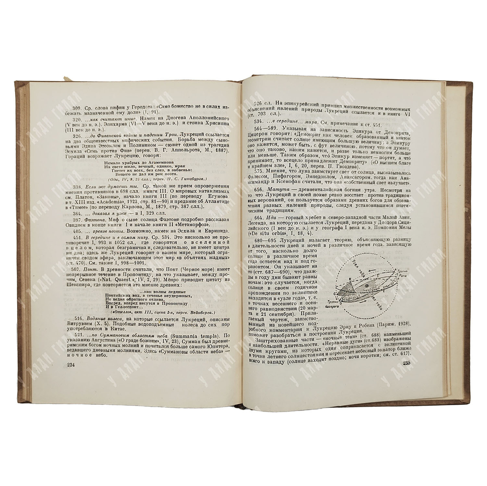 Тит Лукреций Кар. О природе вещей. ACADEMIA. 1936 г.