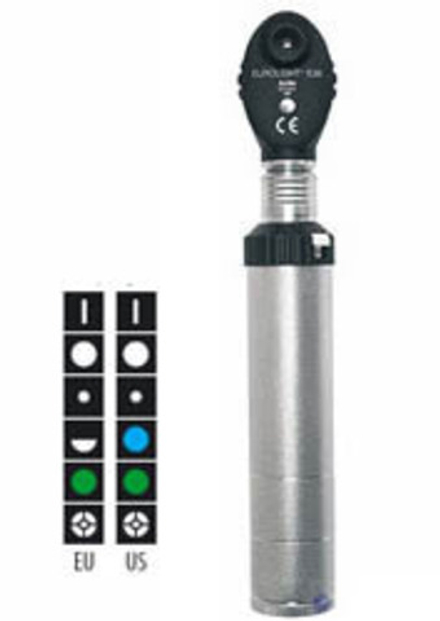 01.21361.001 (27070 EU) / 01.21366.001 (27080 US) Офтальмоскоп ЕВРОЛАЙТ E36 2,5V металл. рукоять,