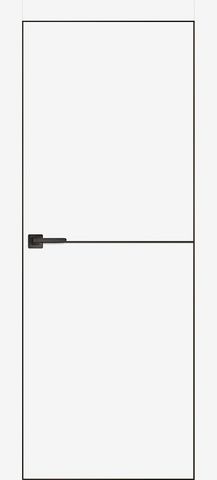 Межкомнатная дверь ВФД URBAN 1 Emalex Ice BLACK MOULD c врезкой под петли и замок / BE