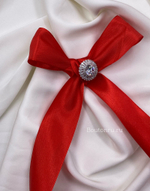 Атласная лента красная 4 см