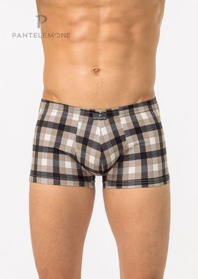 Трусы мужские боксеры Pantelemone PMH-1278, клетка бежевая черная